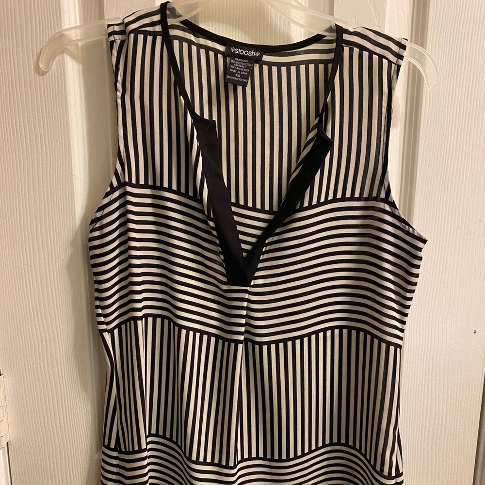 Black & white striped blouse